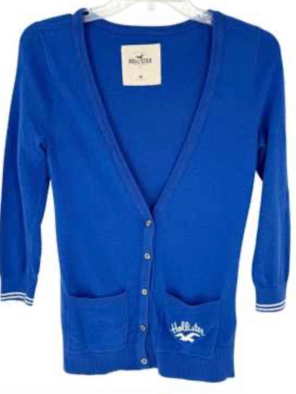 Hollister 3/4 Sleeve Royal Blue Cardigan - Sz: L